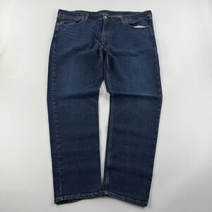 Levi's 502 Jeans Men's W44 L34 Dark Blue Regular Fit Straight Leg Denim Zip Fly